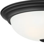 Reedley 13.25 in. Traditional Matte Black Medium-Base (E26) Bulb Flush Mount for Kitchens