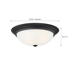 Reedley 13.25 in. Traditional Matte Black Medium-Base (E26) Bulb Flush Mount for Kitchens