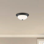 Reedley 13.25 in. Traditional Matte Black Medium-Base (E26) Bulb Flush Mount for Kitchens