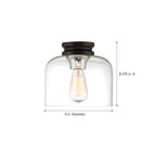 Ezra 9 in. Transitional Black Medium-Base (E26) Bulb Flush Mount for Kitchens