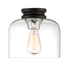 Ezra 9 in. Transitional Black Medium-Base (E26) Bulb Flush Mount for Kitchens