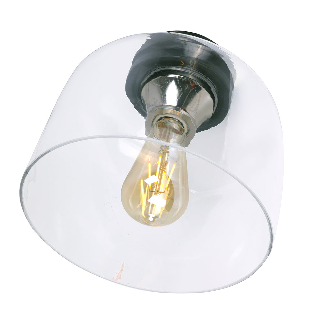 Ezra 9 in. Transitional Black Medium-Base (E26) Bulb Flush Mount for Kitchens