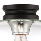 Ezra 9 in. Transitional Black Medium-Base (E26) Bulb Flush Mount for Kitchens