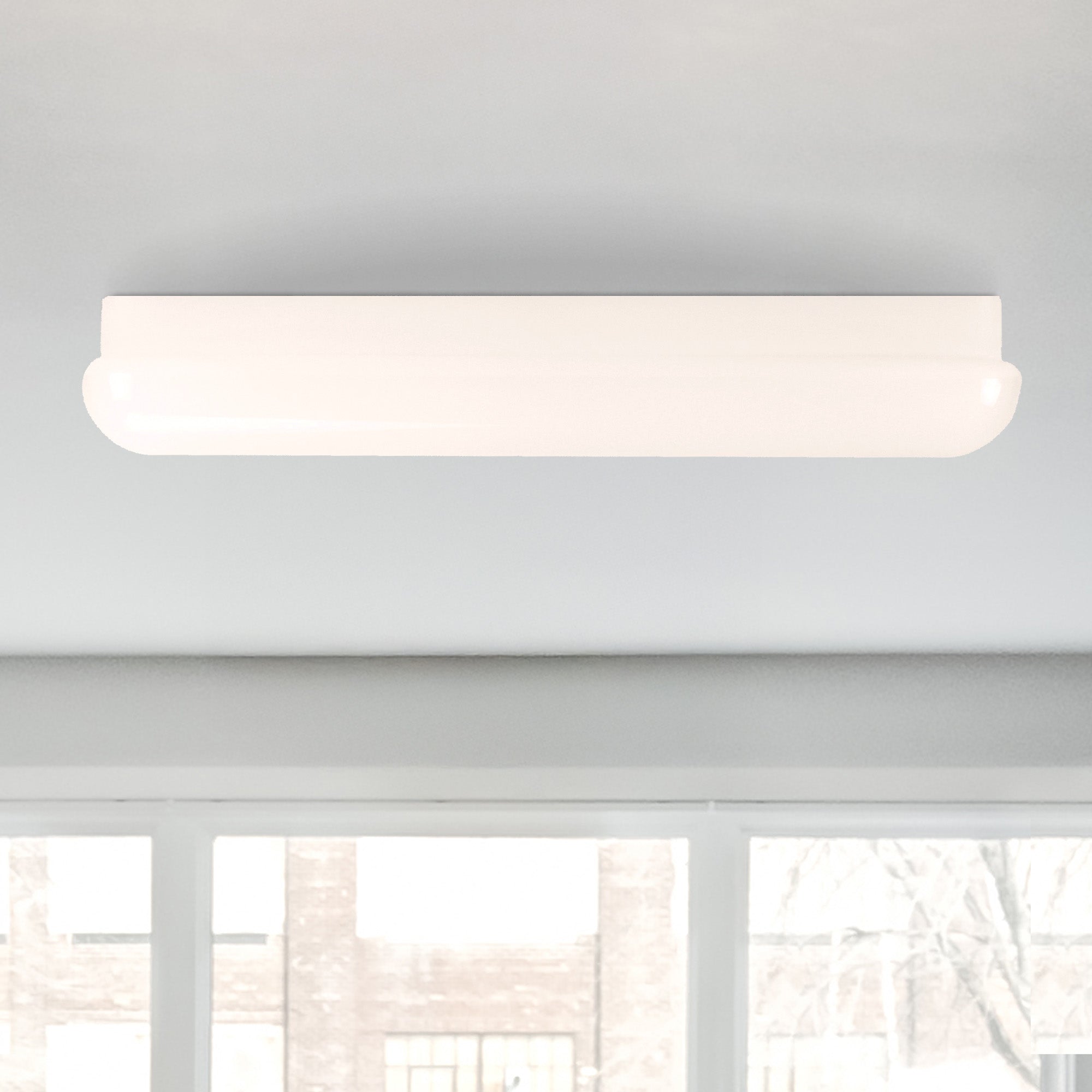 Cloud 24 in. 1-Light White Integrated LED Linear Puff Semi-Flush Mount