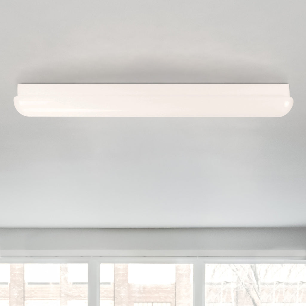 Cloud 36 in. 1-Light White Integrated LED Linear Puff Semi-Flush Mount