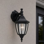 Waterbury 14.25 in. Black 1-Light Outdoor Line Voltage Wall Sconce with No Bulb Included