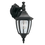 Waterbury 14.25 in. Black 1-Light Outdoor Line Voltage Wall Sconce with No Bulb Included