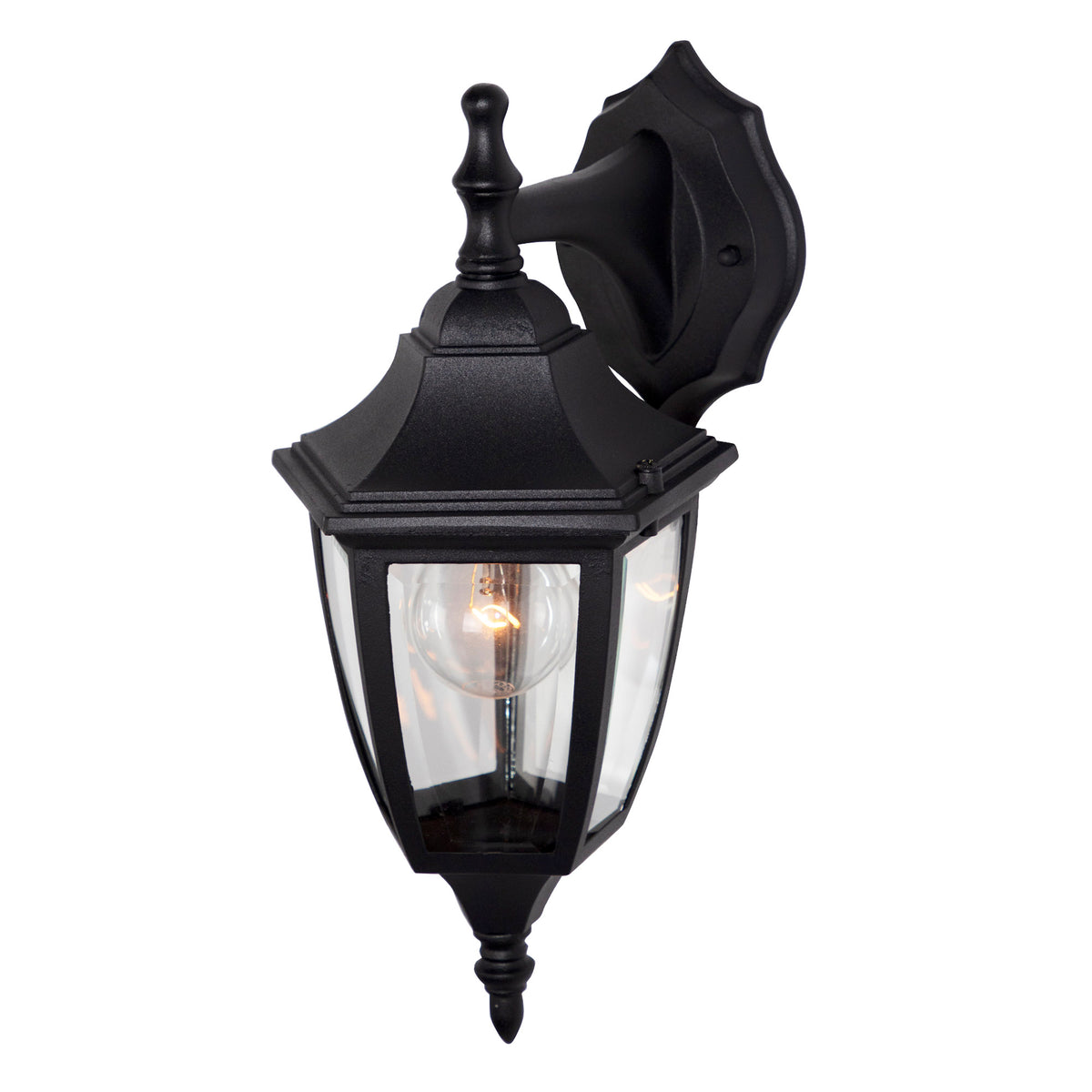 Waterbury 14.25 in. Black 1-Light Outdoor Line Voltage Wall Sconce with No Bulb Included