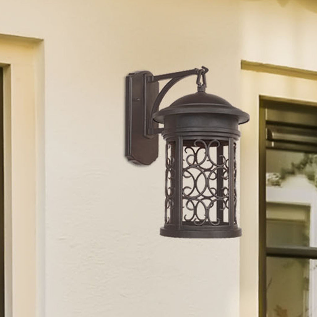 Ellington 20 in. Oil Rubbed Bronze 1-Light Outdoor Hardwired Wall Light Lantern Porch Sconce No Bulbs Included