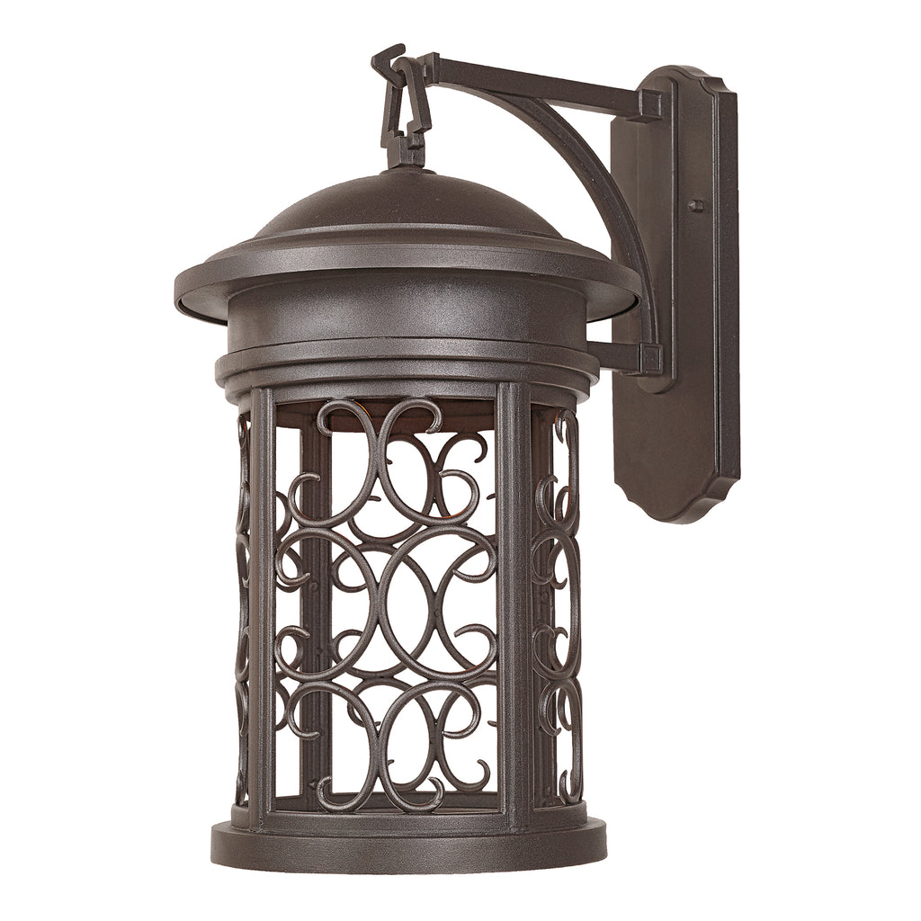Ellington 20 in. Oil Rubbed Bronze 1-Light Outdoor Hardwired Wall Light Lantern Porch Sconce No Bulbs Included