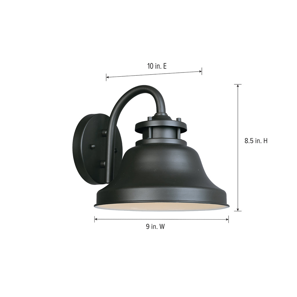Bayport 8.5 in. Bronze 1-Light Dark Sky Outdoor Hardwired Wall Light Lantern Porch Sconce No Bulbs Included