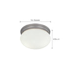 Designers Fountain 9 in. Contemporary Pewter Medium-Base (E26) Bulb Flush Mount for Kitchens