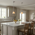 6 in. 1-Light Pewter Transitional Mini Pendant with Alabaster Glass Shade for Entryways