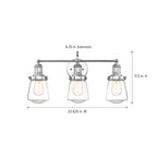 Taylor 22.75 in. 3-Light Industrial Vanity Light with Clear Glass Shades