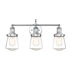Taylor 22.75 in. 3-Light Industrial Vanity Light with Clear Glass Shades