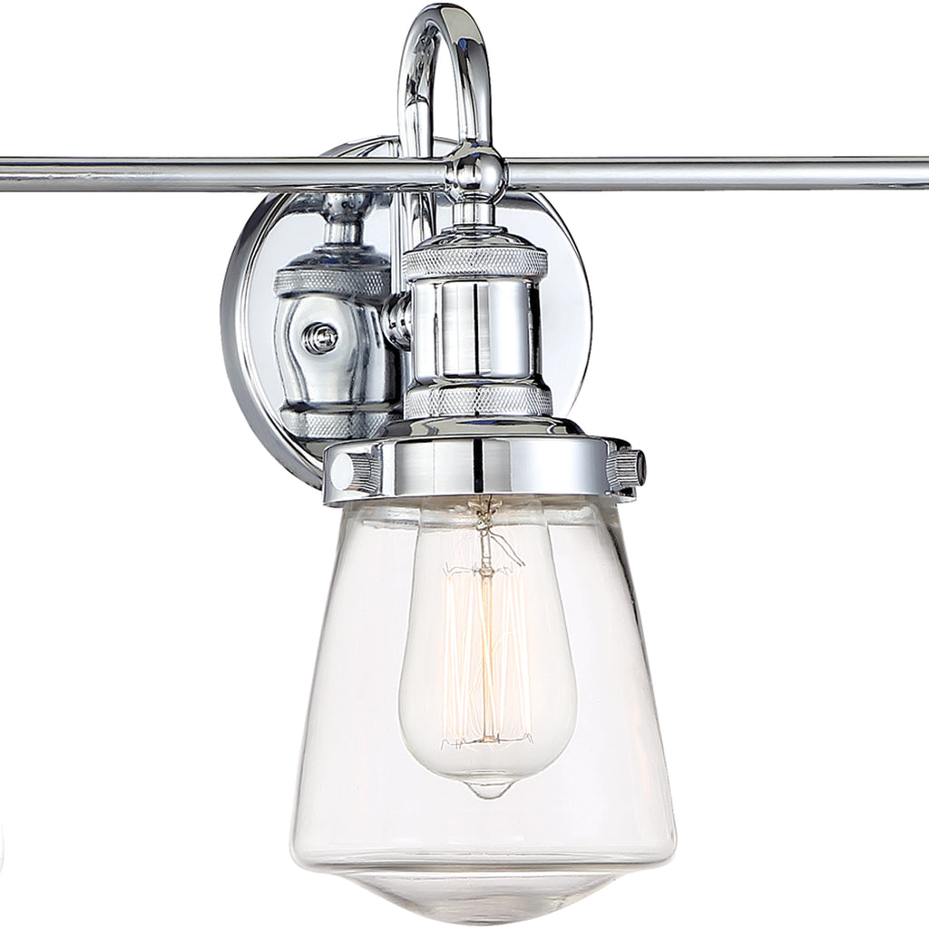 Taylor 22.75 in. 3-Light Industrial Vanity Light with Clear Glass Shades