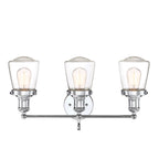 Taylor 22.75 in. 3-Light Industrial Vanity Light with Clear Glass Shades