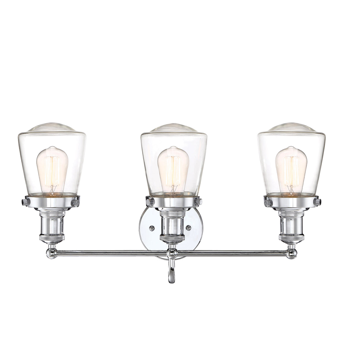 Taylor 22.75 in. 3-Light Industrial Vanity Light with Clear Glass Shades