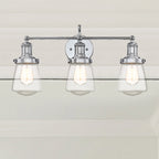 Taylor 22.75 in. 3-Light Industrial Vanity Light with Clear Glass Shades