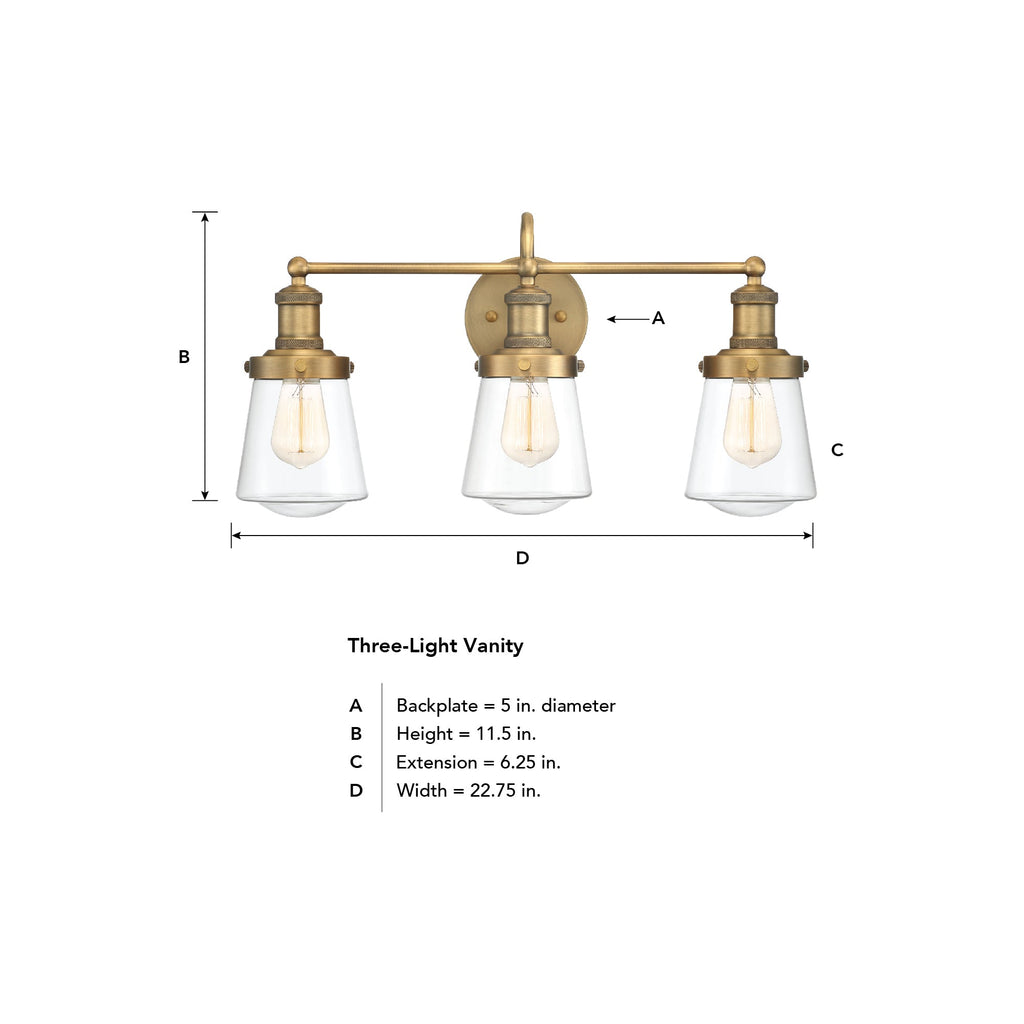 Taylor 3 Light Bath Bar