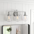 Taylor 22.75 in. 3-Light Industrial Vanity Light with Clear Glass Shades