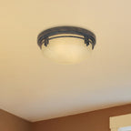 Mission Ridge 13 in. Mission Warm mahogany Medium-Base (E26) Bulb Flush Mount for Kitchens
