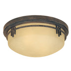 Mission Ridge 13 in. Mission Warm mahogany Medium-Base (E26) Bulb Flush Mount for Kitchens