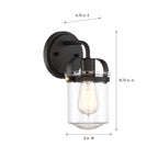 Jaxon 6 in. 1-Light Industrial Wall Sconce with Clear Glass Shade