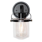Jaxon 6 in. 1-Light Industrial Wall Sconce with Clear Glass Shade