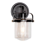 Jaxon 6 in. 1-Light Industrial Wall Sconce with Clear Glass Shade