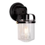 Jaxon 6 in. 1-Light Industrial Wall Sconce with Clear Glass Shade