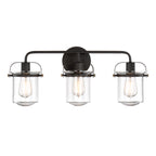 Jaxon 24 in. 3-Light Industrial Vanity Light with Clear Glass Shade