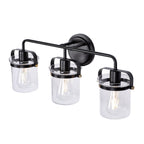 Jaxon 24 in. 3-Light Industrial Vanity Light with Clear Glass Shade