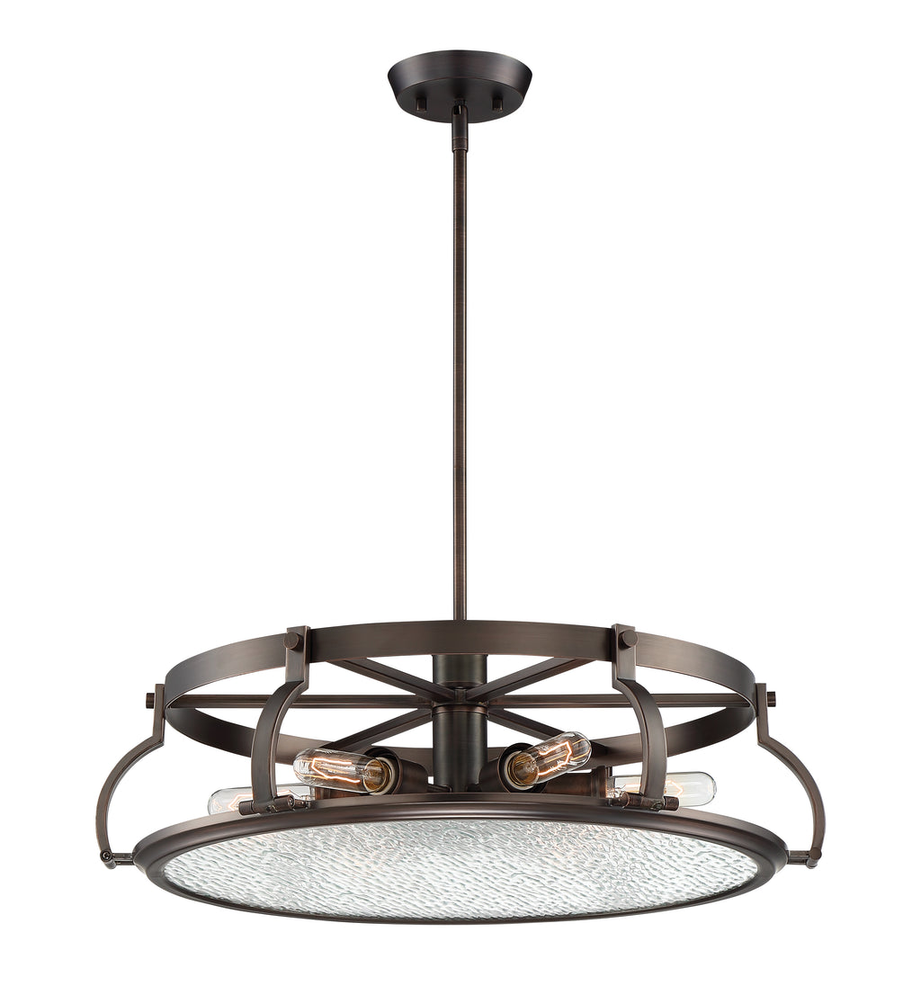 Bronze pendant light fixture on a white background