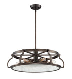 Bronze pendant light fixture on a white background