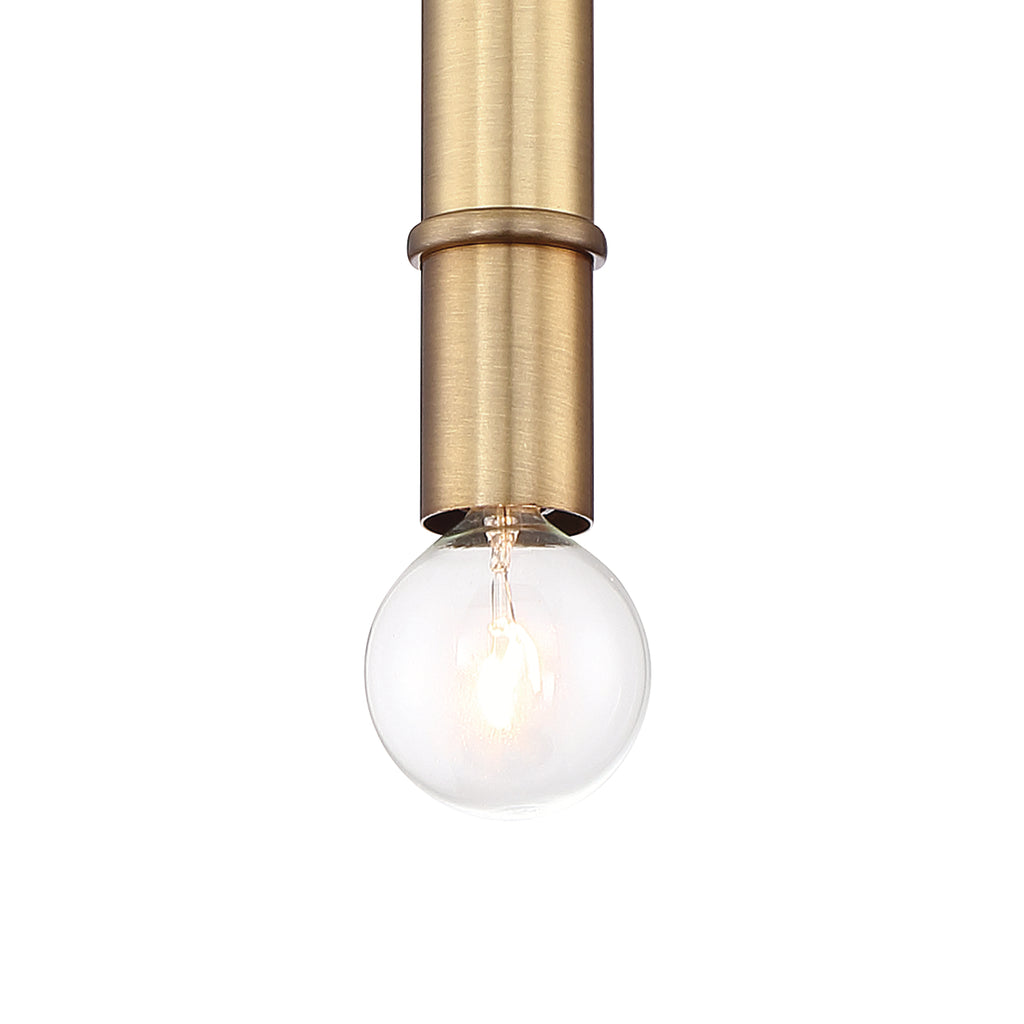 Emmett 60-Watt 1-Light Old Satin Brass Minimalist Mini Pendant Light and No Bulbs Included