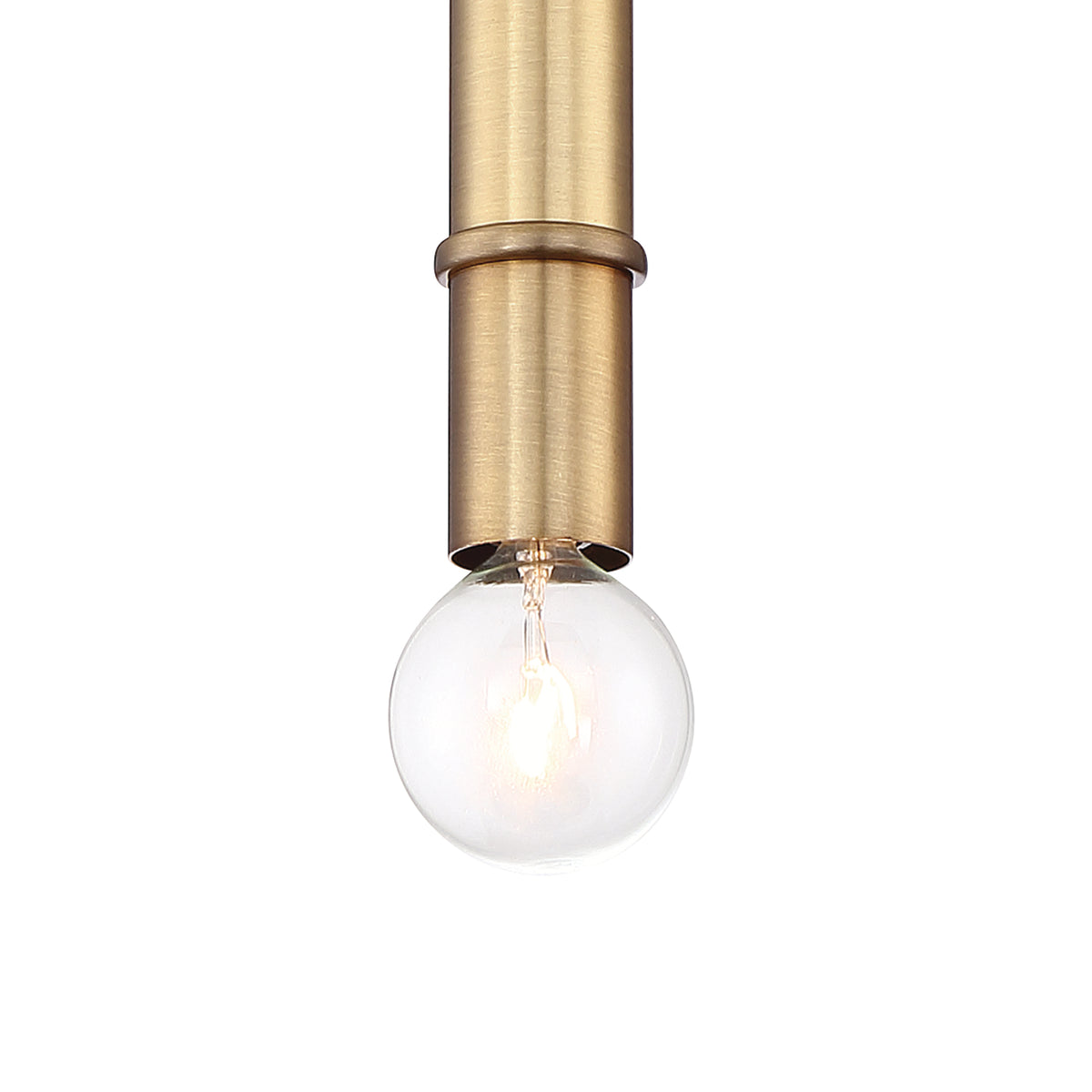 Emmett 60-Watt 1-Light Old Satin Brass Minimalist Mini Pendant Light and No Bulbs Included