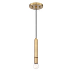 Emmett 60-Watt 1-Light Old Satin Brass Minimalist Mini Pendant Light and No Bulbs Included