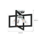 Xander 14.75 in. 4-Light Aged Warm Brass Minimalist Entryway Semi-Flush Mount with No Bulbs Included