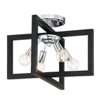 Xander 14.75 in. 4-Light Aged Warm Brass Minimalist Entryway Semi-Flush Mount with No Bulbs Included