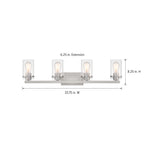 Jedrek 33.75 in. 4-Light Brushed Nickel Minimalist Vanity Light with Clear Glass Shades for Bathrooms