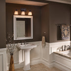 Apollo 23.75 in. 3-Light Oil Rubbed Bronze Modern Vanity Light with Alabaster Glass Shades for Bathrooms