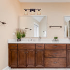 Apollo 23.75 in. 3-Light Oil Rubbed Bronze Modern Vanity Light with Alabaster Glass Shades for Bathrooms