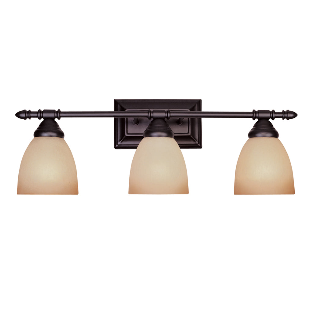 Apollo 23.75 in. 3-Light Oil Rubbed Bronze Modern Vanity Light with Alabaster Glass Shades for Bathrooms
