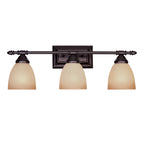 Apollo 23.75 in. 3-Light Oil Rubbed Bronze Modern Vanity Light with Alabaster Glass Shades for Bathrooms