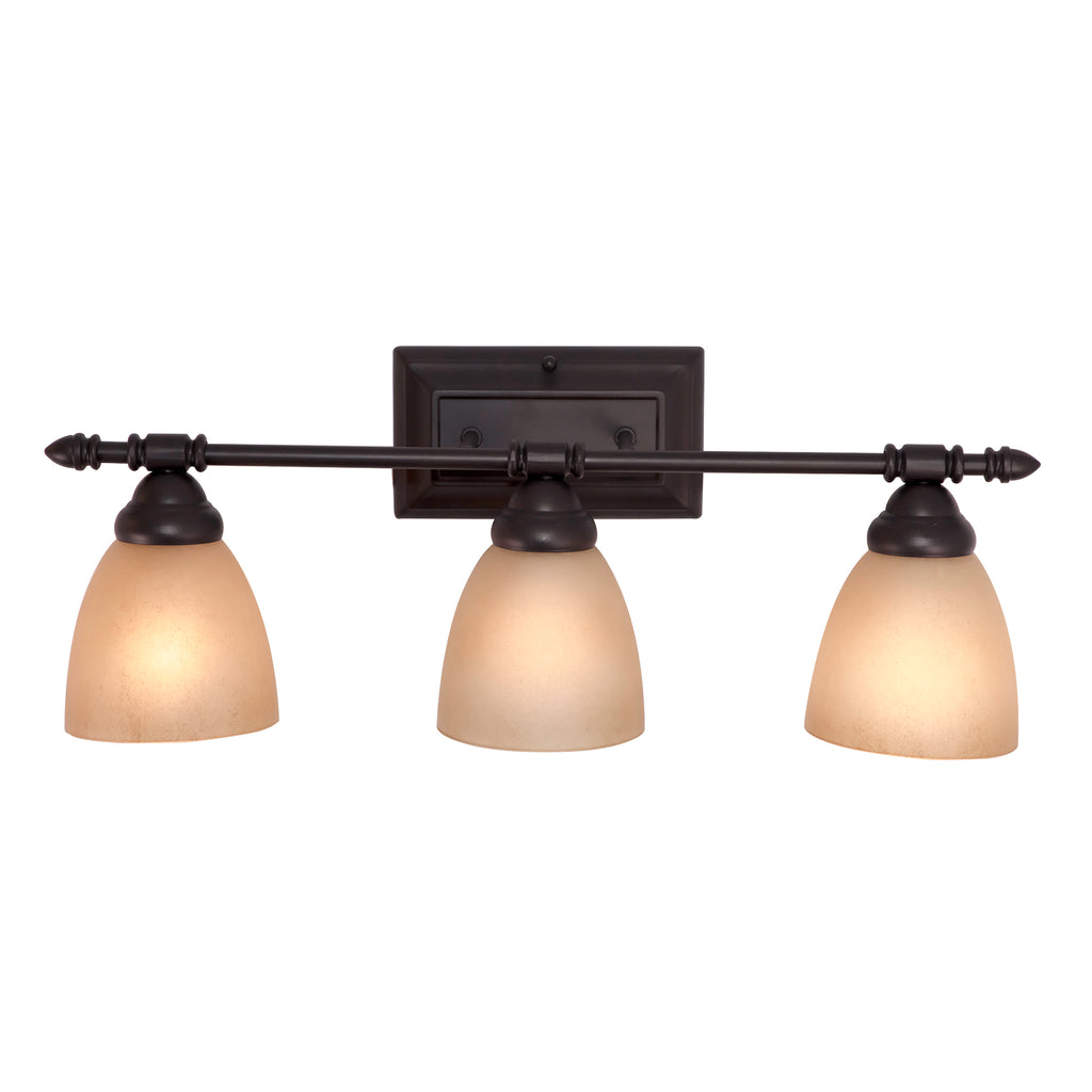 Apollo 23.75 in. 3-Light Oil Rubbed Bronze Modern Vanity Light with Alabaster Glass Shades for Bathrooms