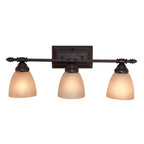 Apollo 23.75 in. 3-Light Oil Rubbed Bronze Modern Vanity Light with Alabaster Glass Shades for Bathrooms