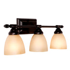Apollo 23.75 in. 3-Light Oil Rubbed Bronze Modern Vanity Light with Alabaster Glass Shades for Bathrooms