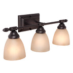 Apollo 23.75 in. 3-Light Oil Rubbed Bronze Modern Vanity Light with Alabaster Glass Shades for Bathrooms