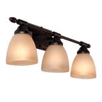 Apollo 23.75 in. 3-Light Oil Rubbed Bronze Modern Vanity Light with Alabaster Glass Shades for Bathrooms